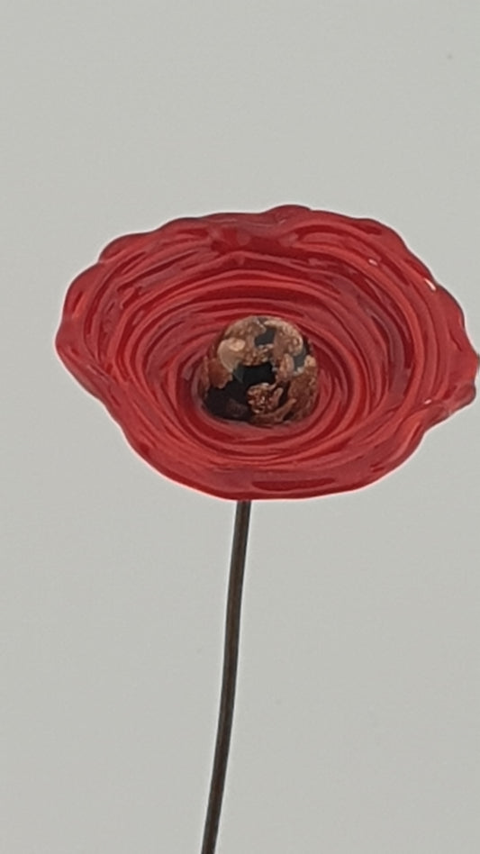Coquelicot en verre filé