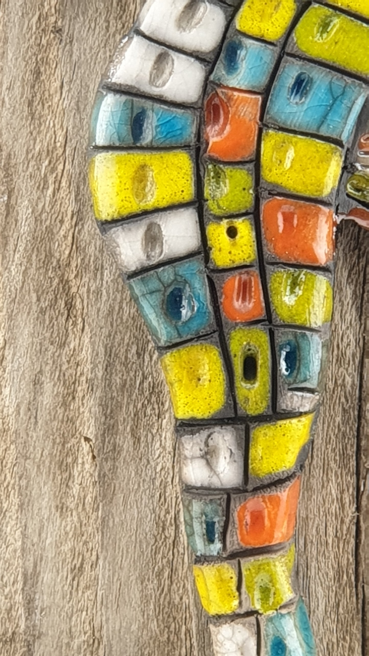 Hippocampe / Tableau raku sur bois flotté