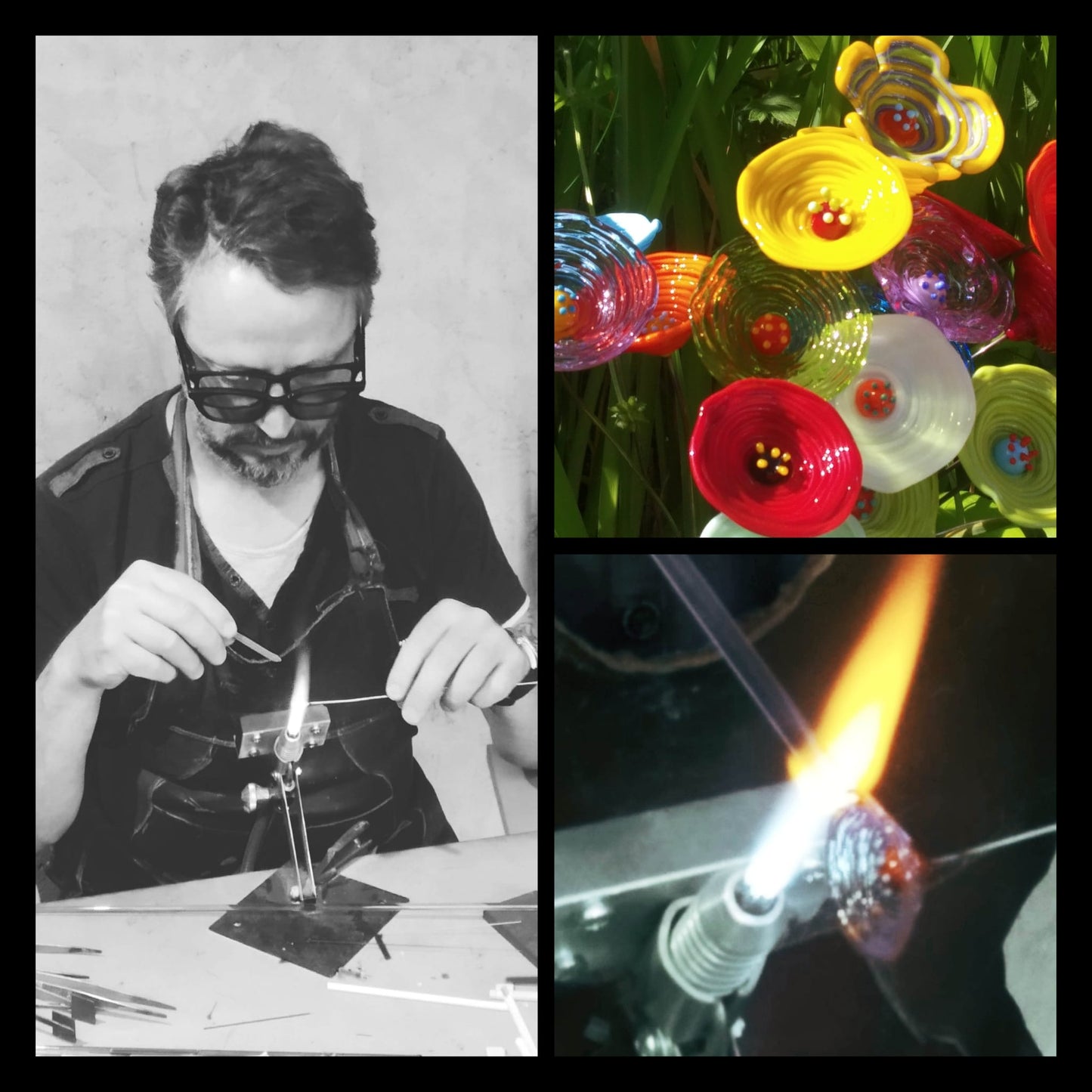 Coquelicot en verre filé