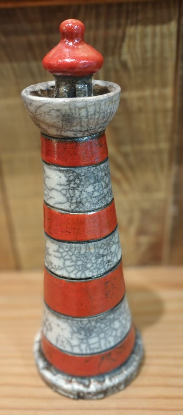 Phare raku : mémoire d'océan : Sculpture céramique artisanale