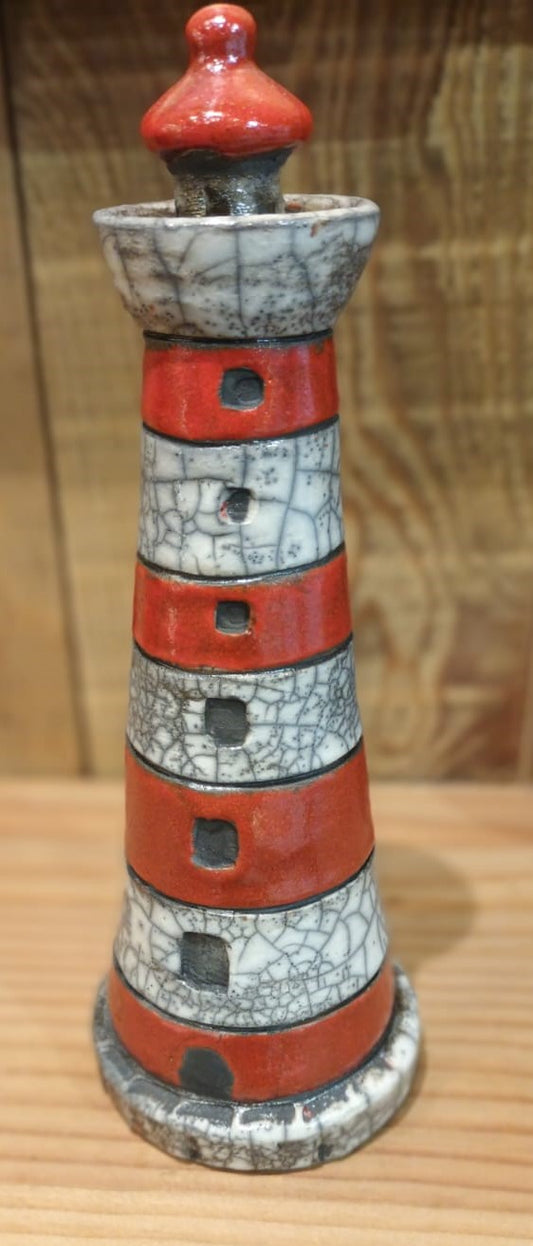 Phare raku : mémoire d'océan : Sculpture céramique artisanale